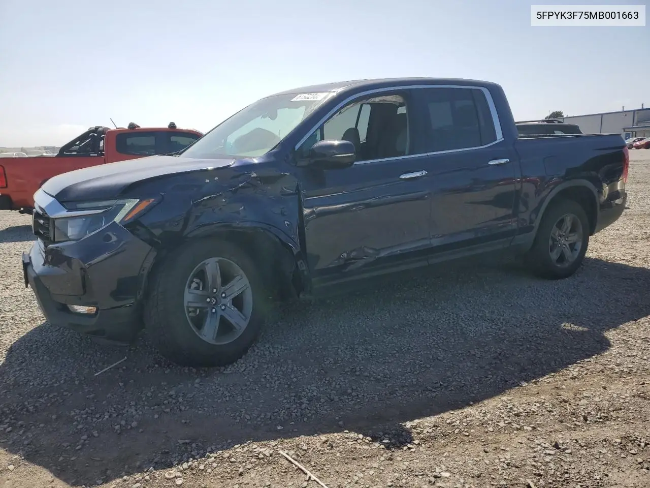 2021 Honda Ridgeline Rtl VIN: 5FPYK3F75MB001663 Lot: 61952705