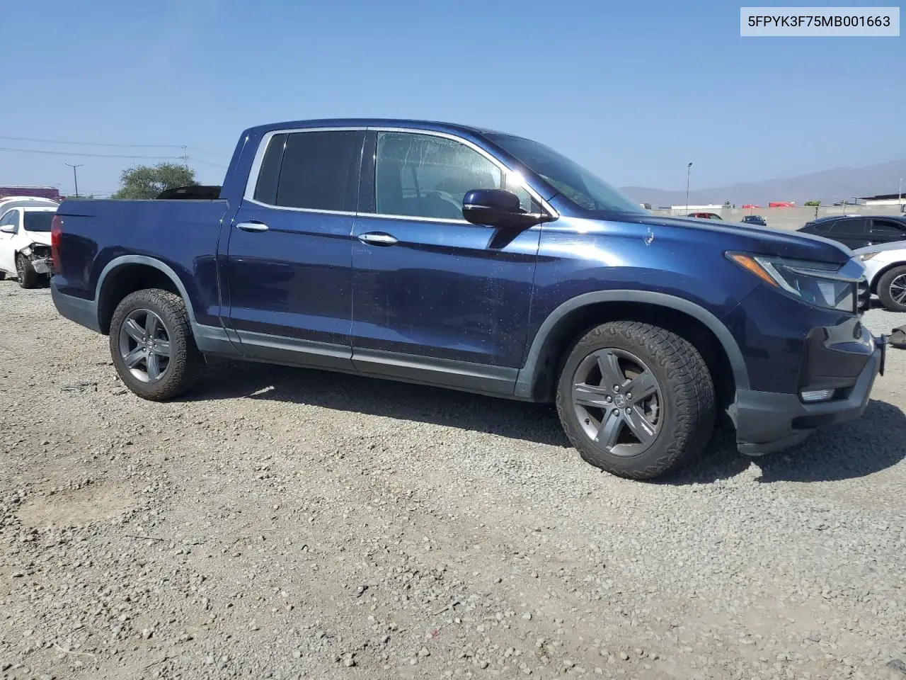 2021 Honda Ridgeline Rtl VIN: 5FPYK3F75MB001663 Lot: 61952705