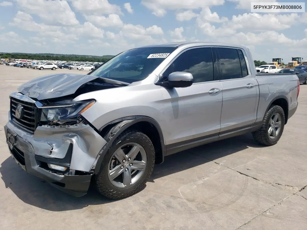 2021 Honda Ridgeline Rtl VIN: 5FPYK3F73MB008806 Lot: 62234825
