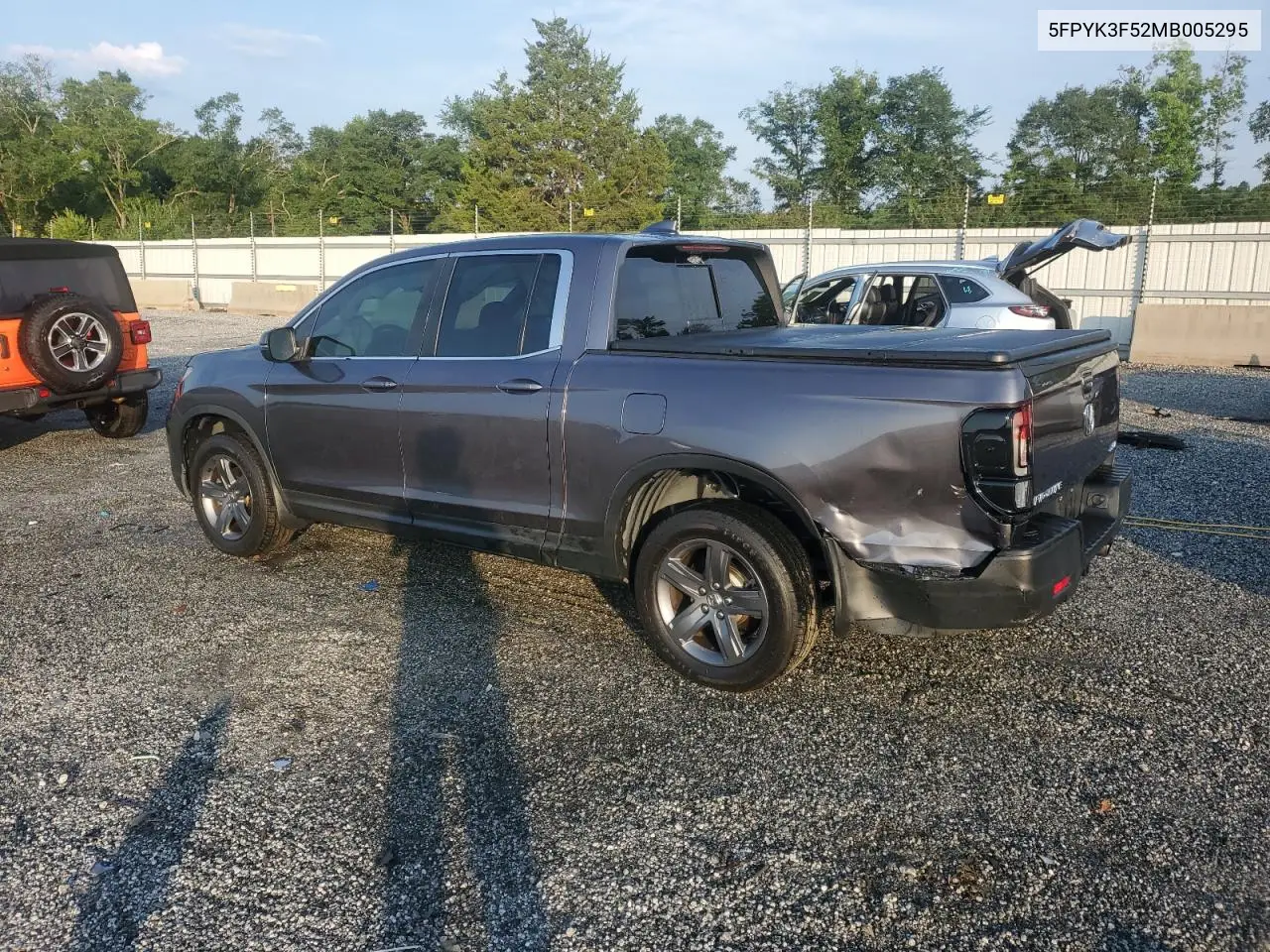 2021 Honda Ridgeline Rtl VIN: 5FPYK3F52MB005295 Lot: 62274975