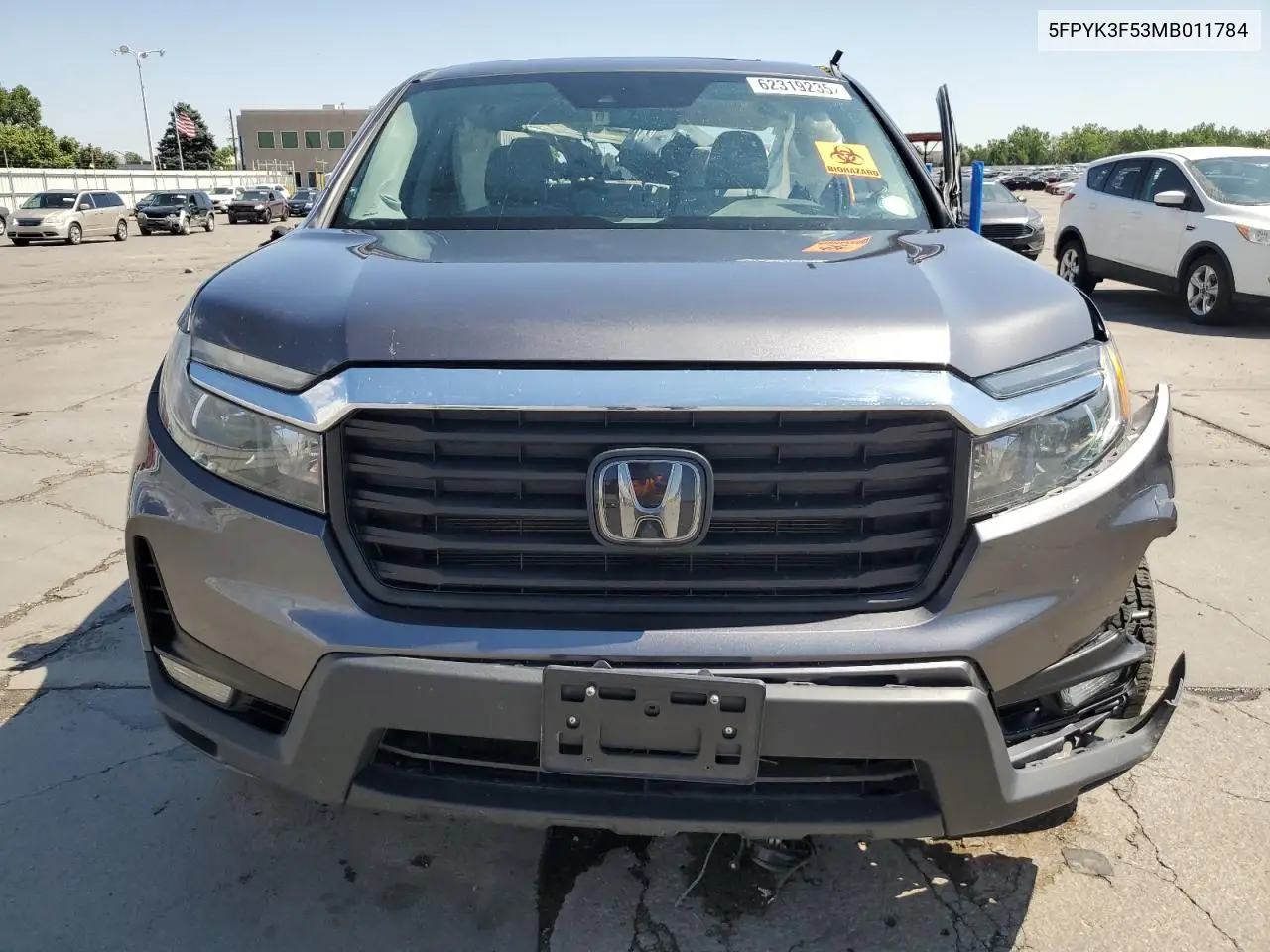 2021 Honda Ridgeline Rtl VIN: 5FPYK3F53MB011784 Lot: 62319235
