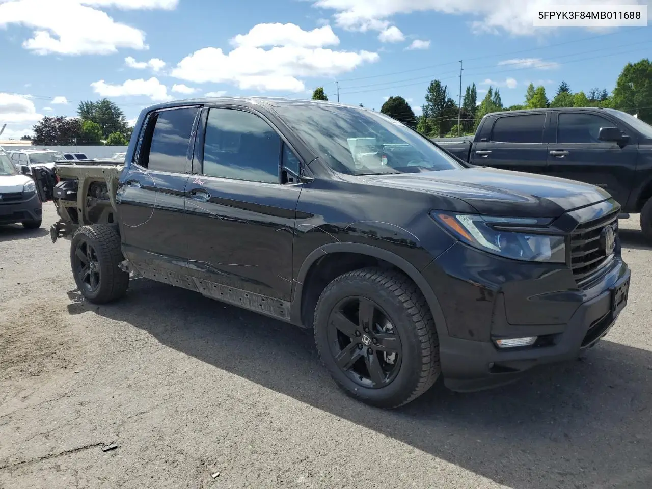 2021 Honda Ridgeline Black Edition VIN: 5FPYK3F84MB011688 Lot: 63341565