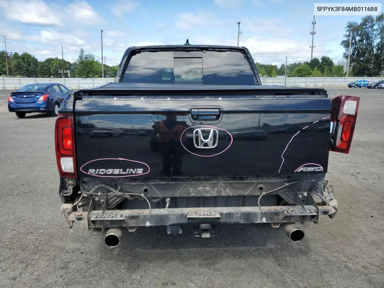 2021 Honda Ridgeline Black Edition VIN: 5FPYK3F84MB011688 Lot: 63341565