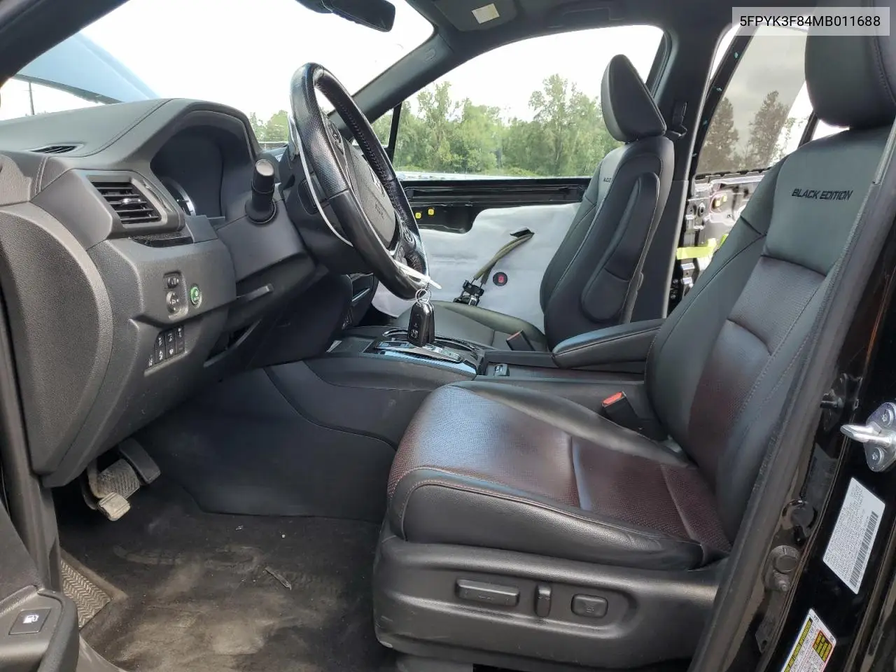 2021 Honda Ridgeline Black Edition VIN: 5FPYK3F84MB011688 Lot: 63341565