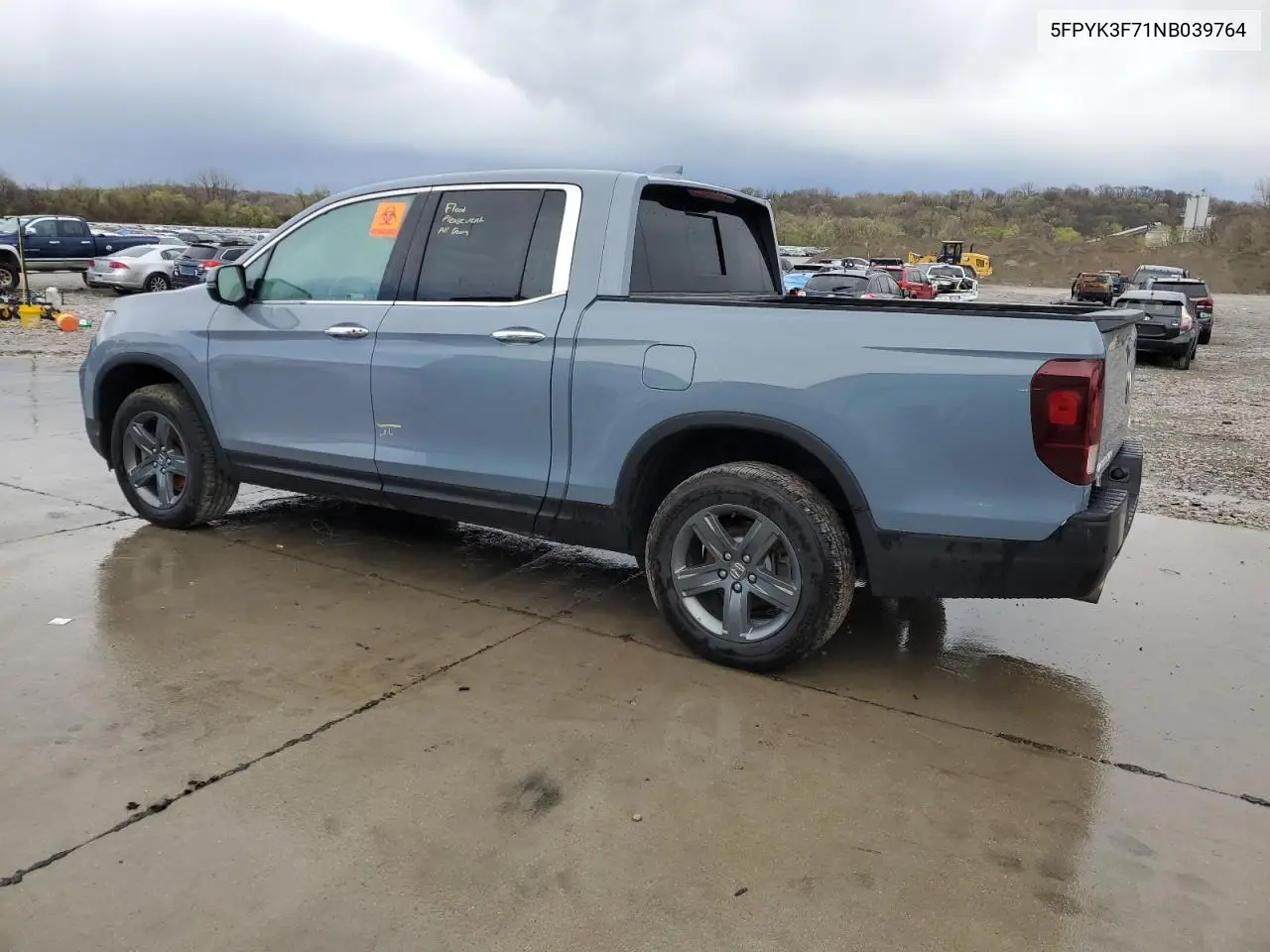 2022 Honda Ridgeline Rtl VIN: 5FPYK3F71NB039764 Lot: 52615235
