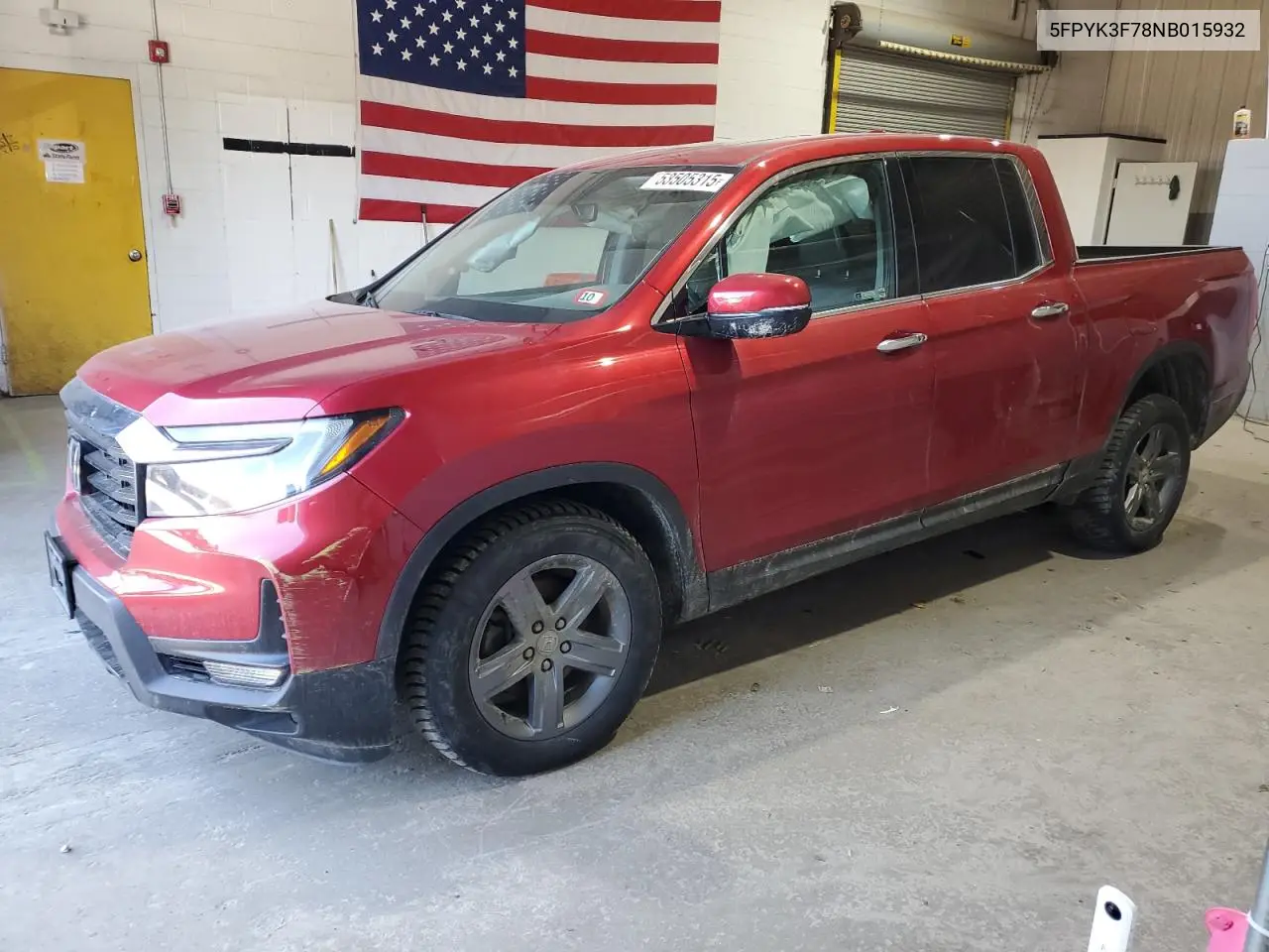 2022 Honda Ridgeline Rtl VIN: 5FPYK3F78NB015932 Lot: 53505315