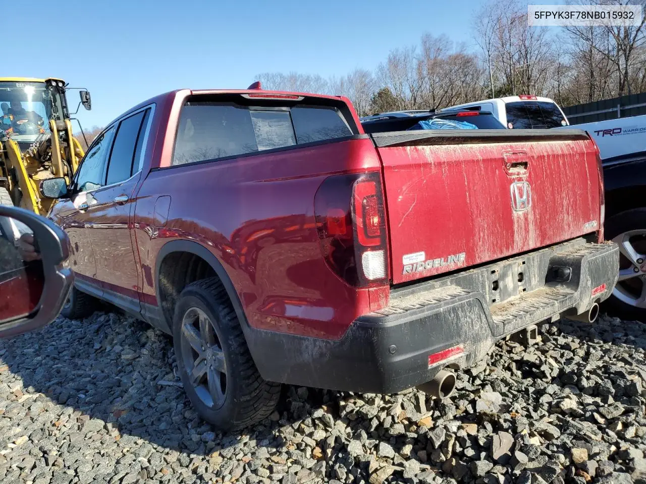 2022 Honda Ridgeline Rtl VIN: 5FPYK3F78NB015932 Lot: 53505315