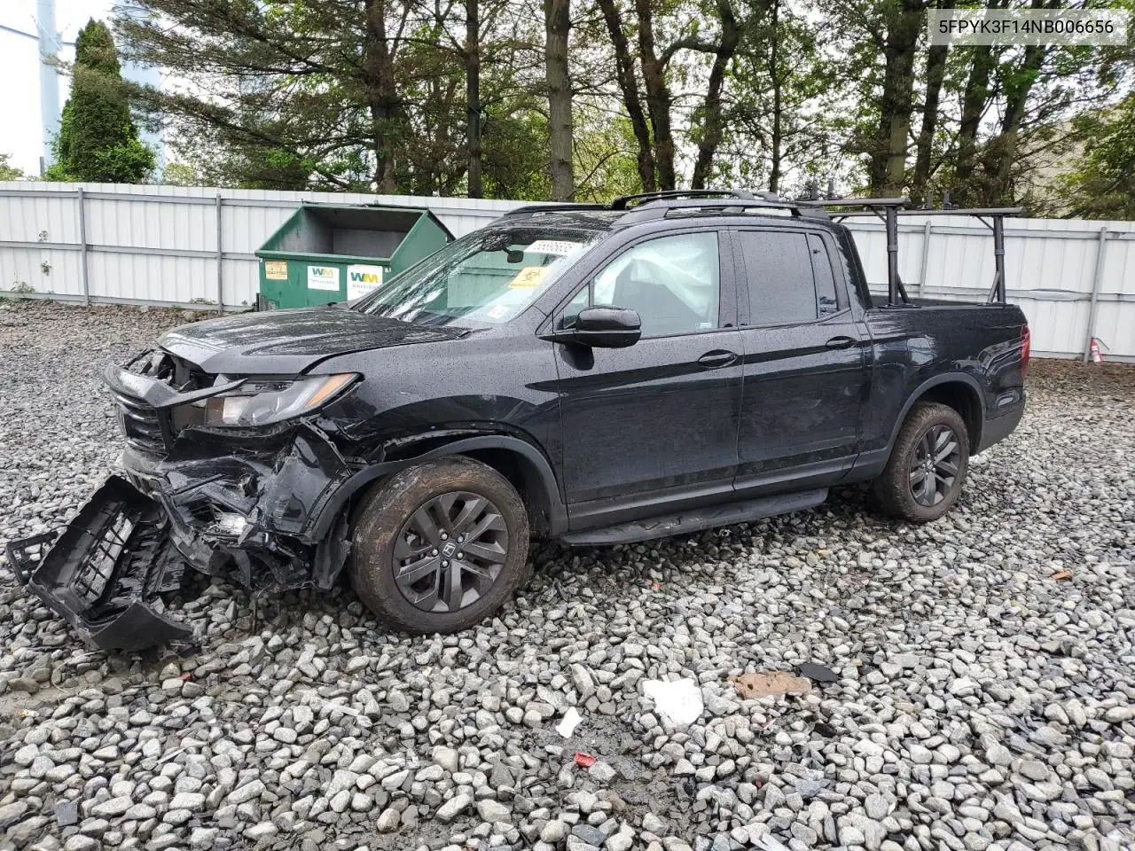 2022 Honda Ridgeline Sport VIN: 5FPYK3F14NB006656 Lot: 55895635