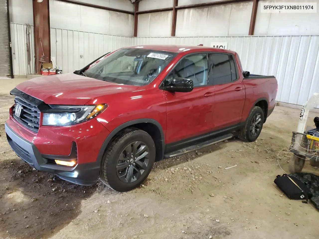 2022 Honda Ridgeline Sport VIN: 5FPYK3F1XNB011974 Lot: 56012935