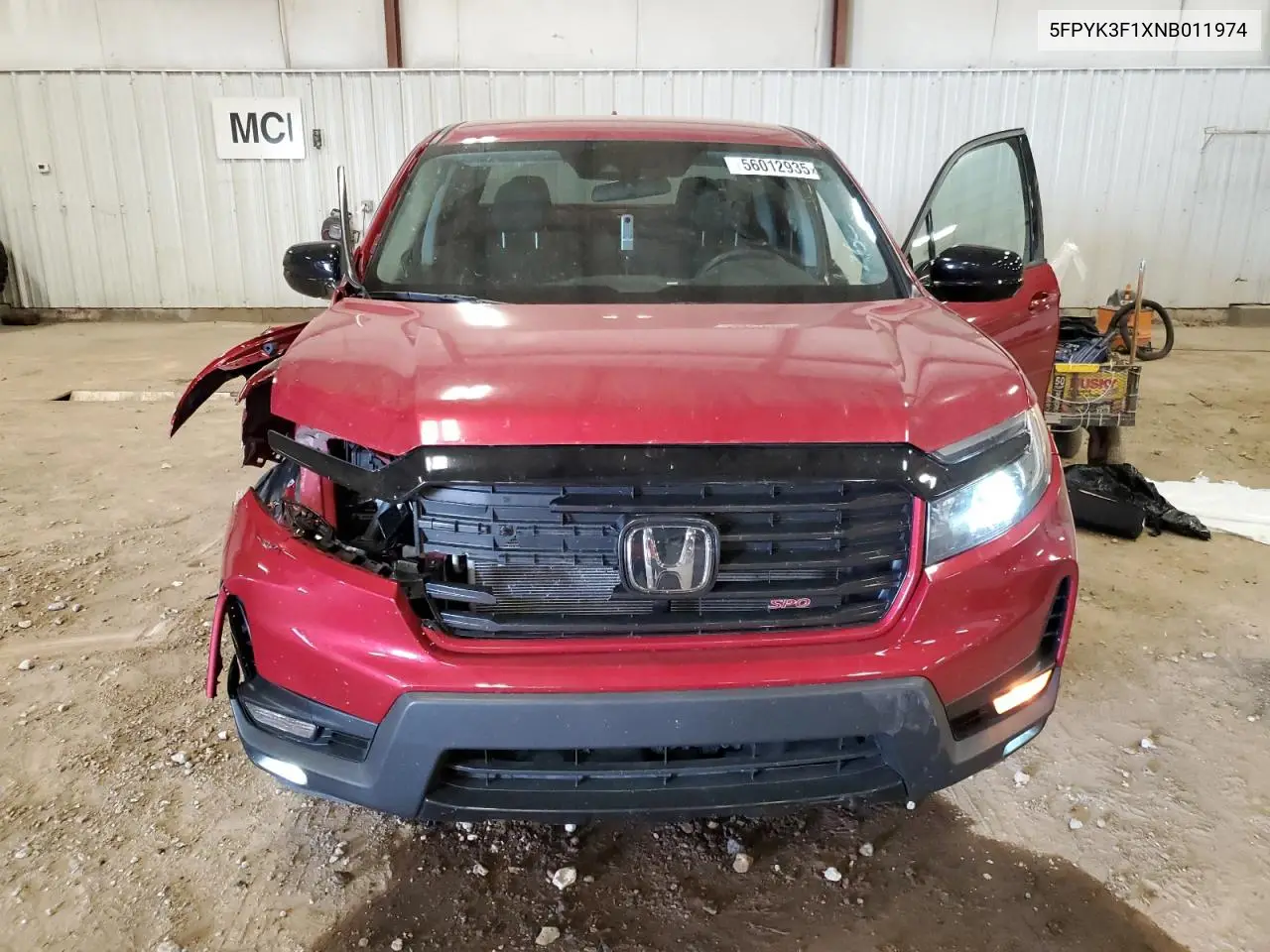 2022 Honda Ridgeline Sport VIN: 5FPYK3F1XNB011974 Lot: 56012935