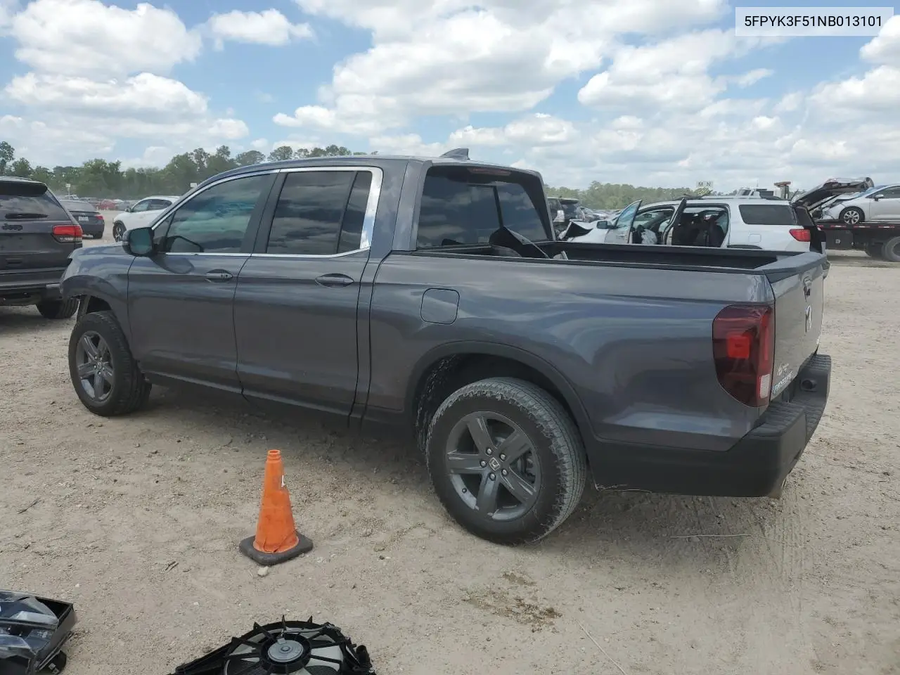 2022 Honda Ridgeline Rtl VIN: 5FPYK3F51NB013101 Lot: 56360865