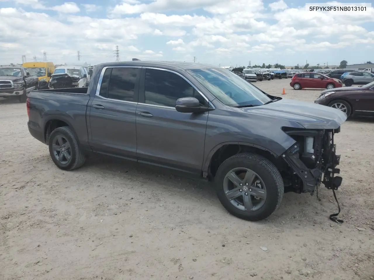 2022 Honda Ridgeline Rtl VIN: 5FPYK3F51NB013101 Lot: 56360865
