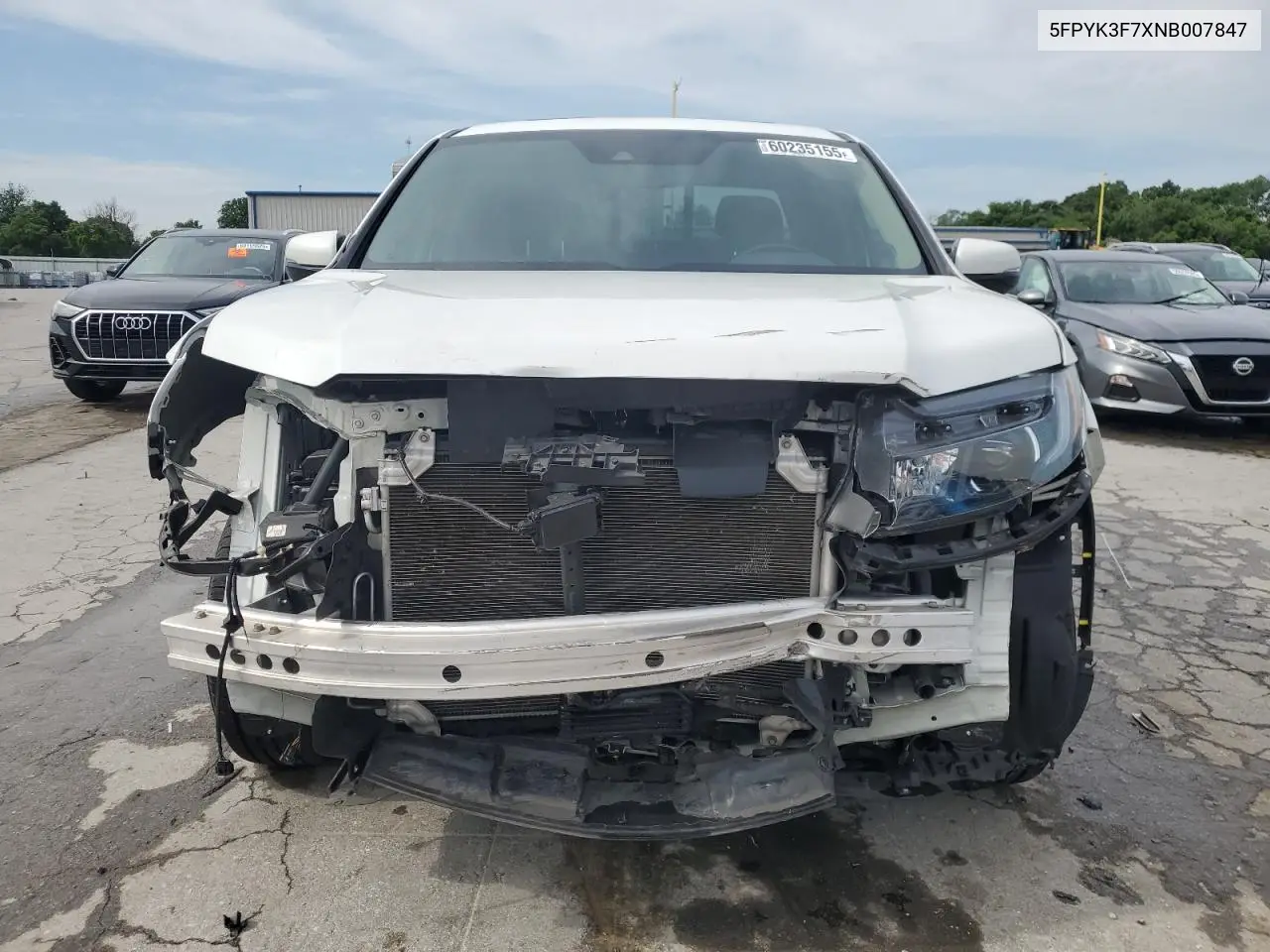 2022 Honda Ridgeline Rtl VIN: 5FPYK3F7XNB007847 Lot: 60235155