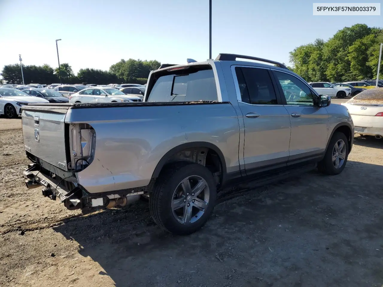 2022 Honda Ridgeline Rtl VIN: 5FPYK3F57NB003379 Lot: 62636255