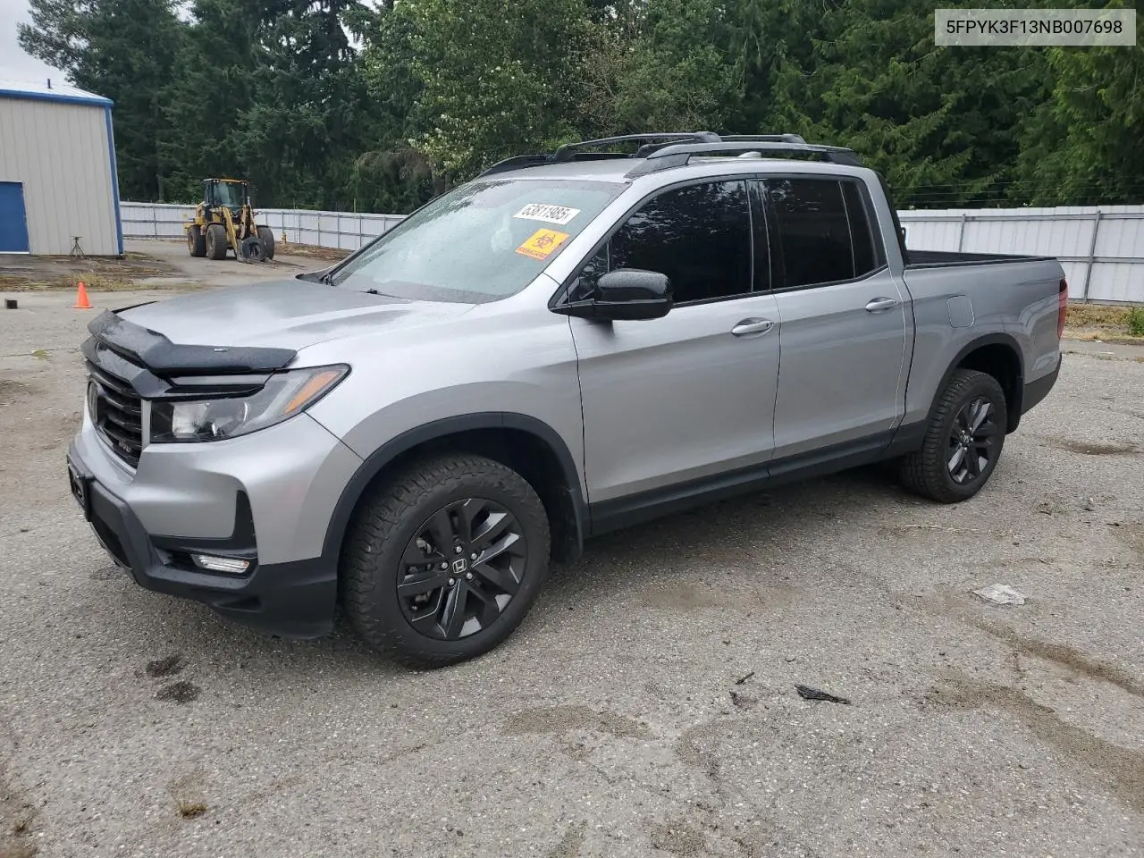 2022 Honda Ridgeline Sport VIN: 5FPYK3F13NB007698 Lot: 63811985