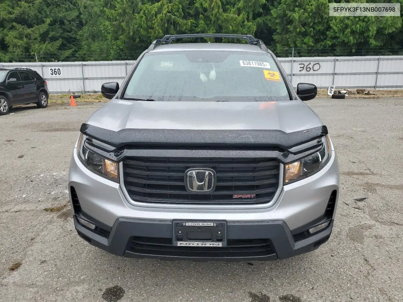 2022 Honda Ridgeline Sport VIN: 5FPYK3F13NB007698 Lot: 63811985