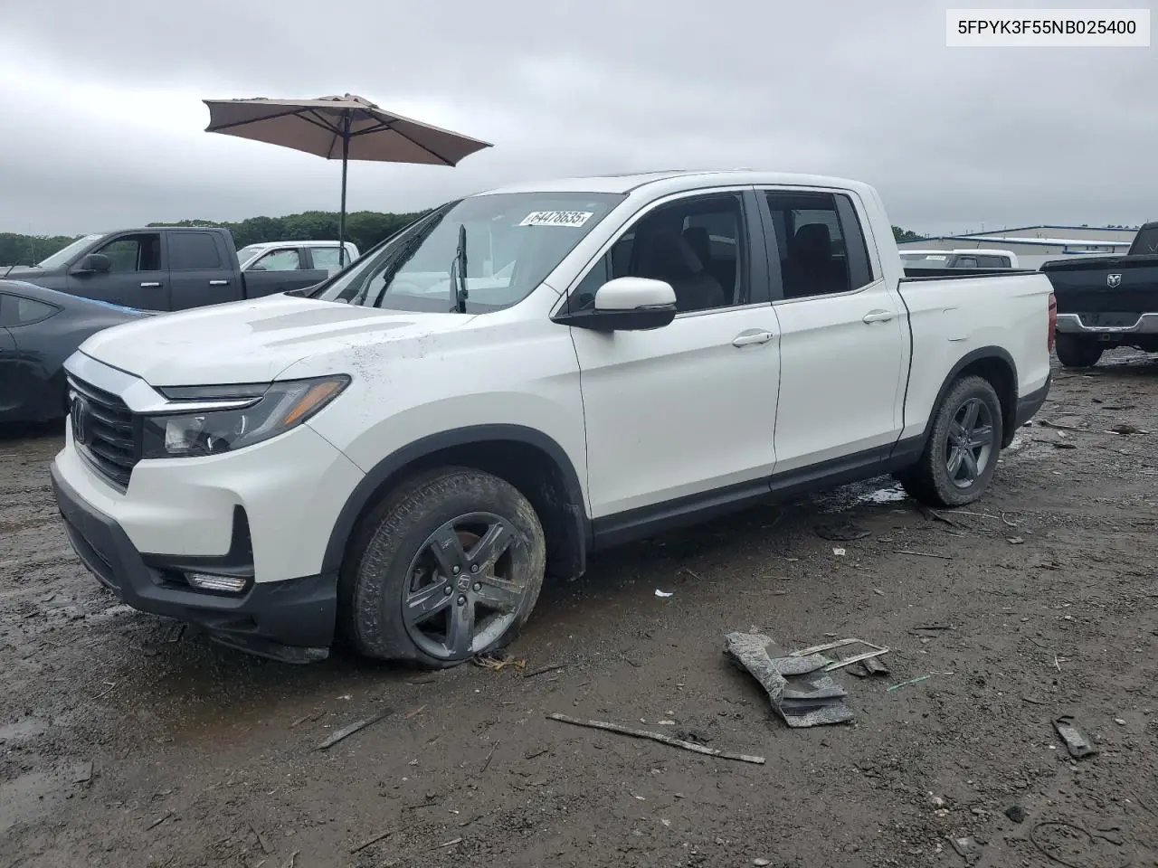 2022 Honda Ridgeline Rtl VIN: 5FPYK3F55NB025400 Lot: 64478635