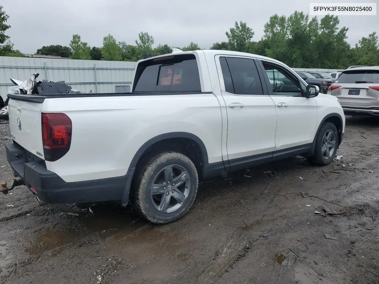 2022 Honda Ridgeline Rtl VIN: 5FPYK3F55NB025400 Lot: 64478635
