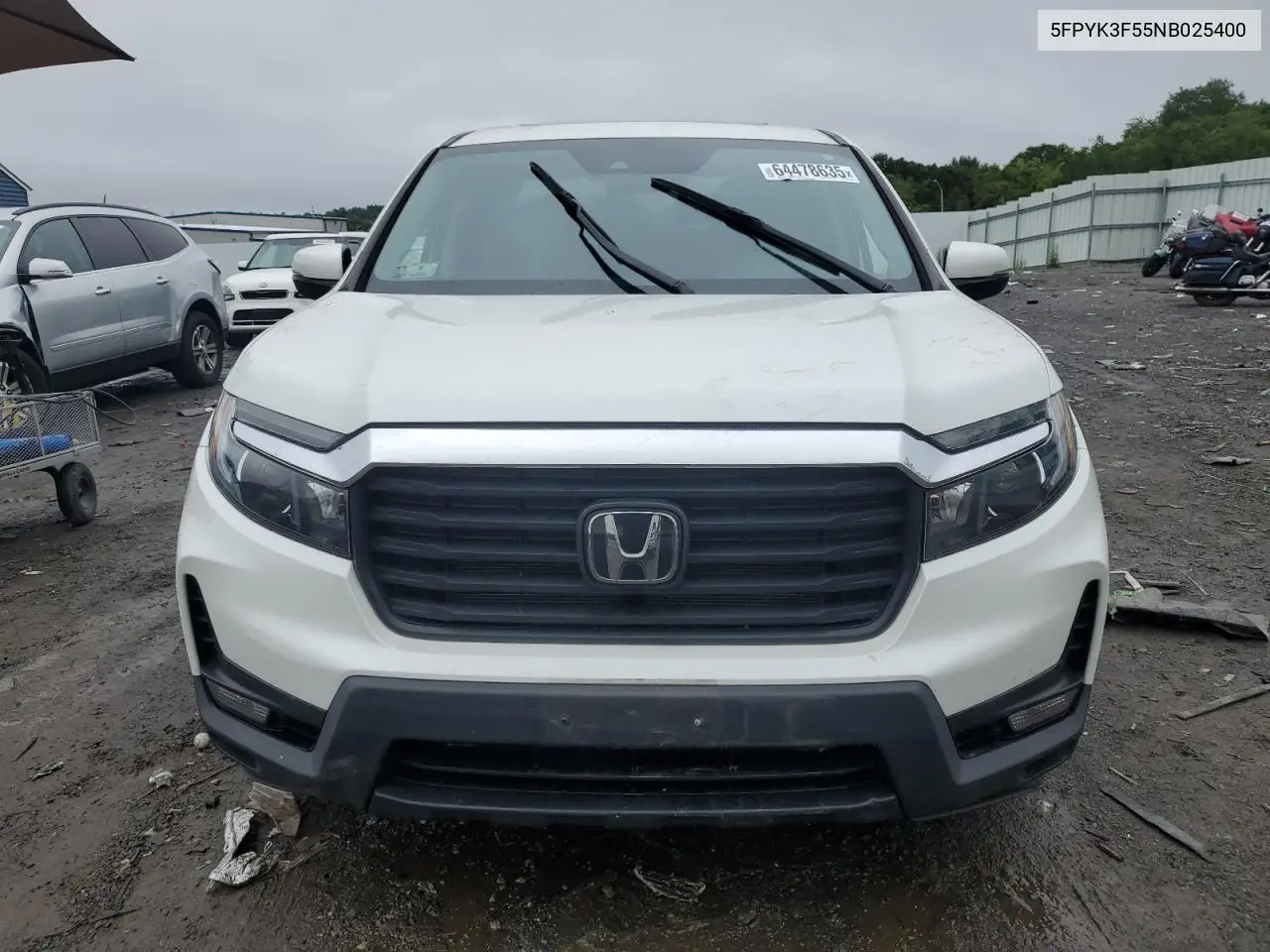 2022 Honda Ridgeline Rtl VIN: 5FPYK3F55NB025400 Lot: 64478635