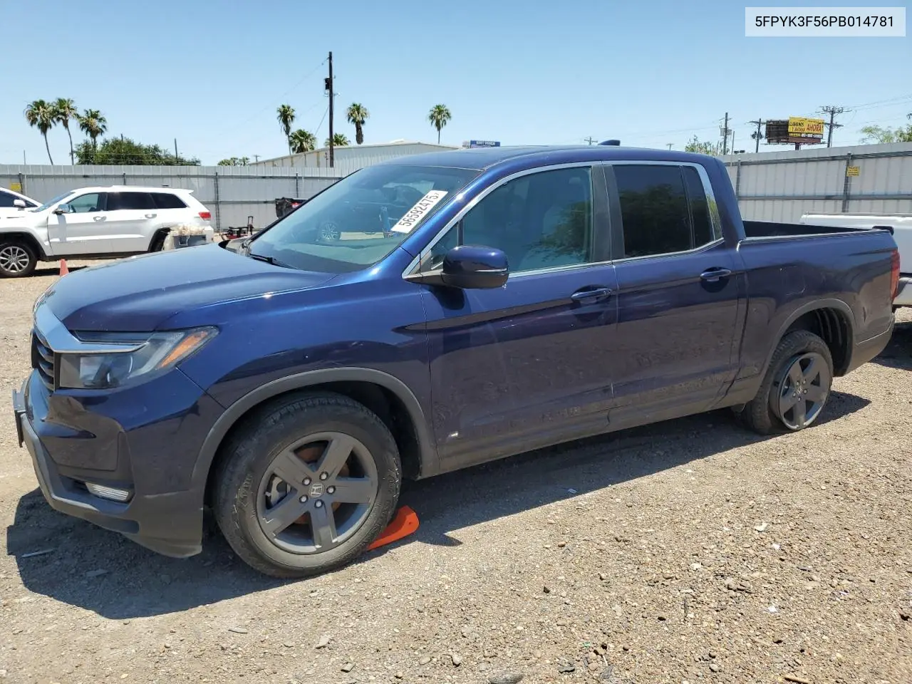 2023 Honda Ridgeline Rtl VIN: 5FPYK3F56PB014781 Lot: 56592475