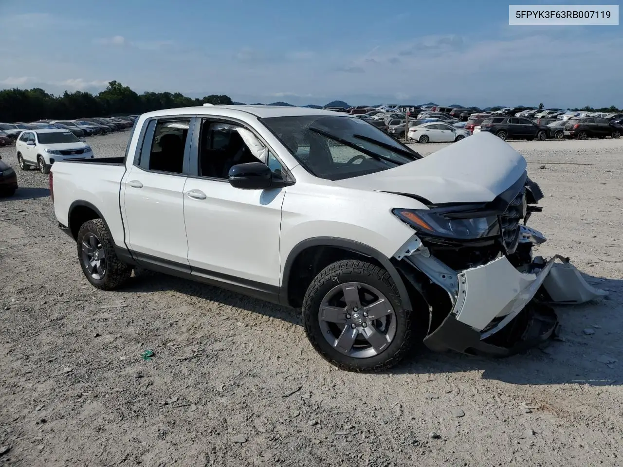 2024 Honda Ridgeline Trail Sport VIN: 5FPYK3F63RB007119 Lot: 62460335