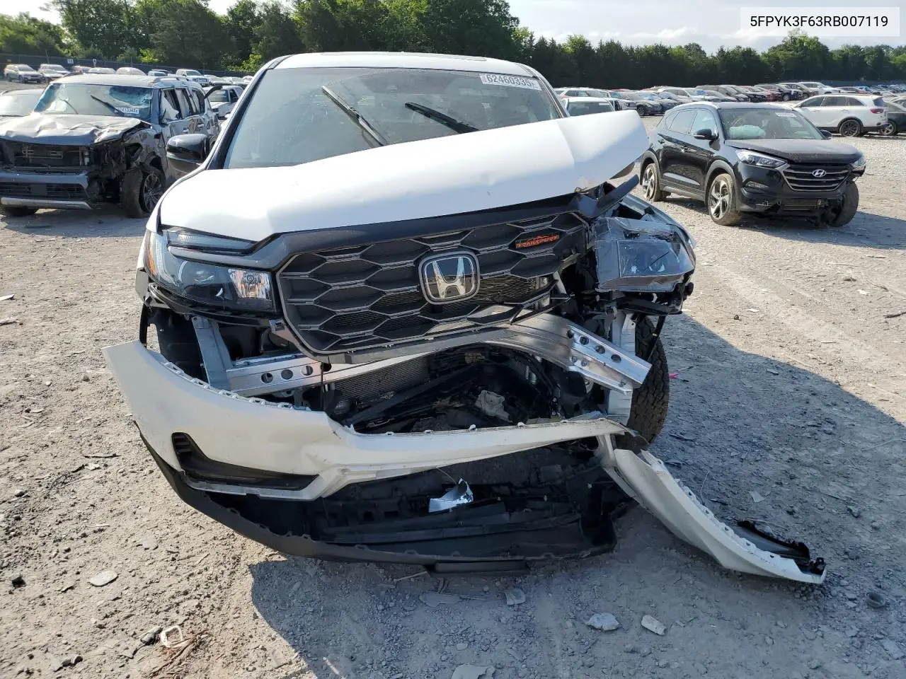 2024 Honda Ridgeline Trail Sport VIN: 5FPYK3F63RB007119 Lot: 62460335