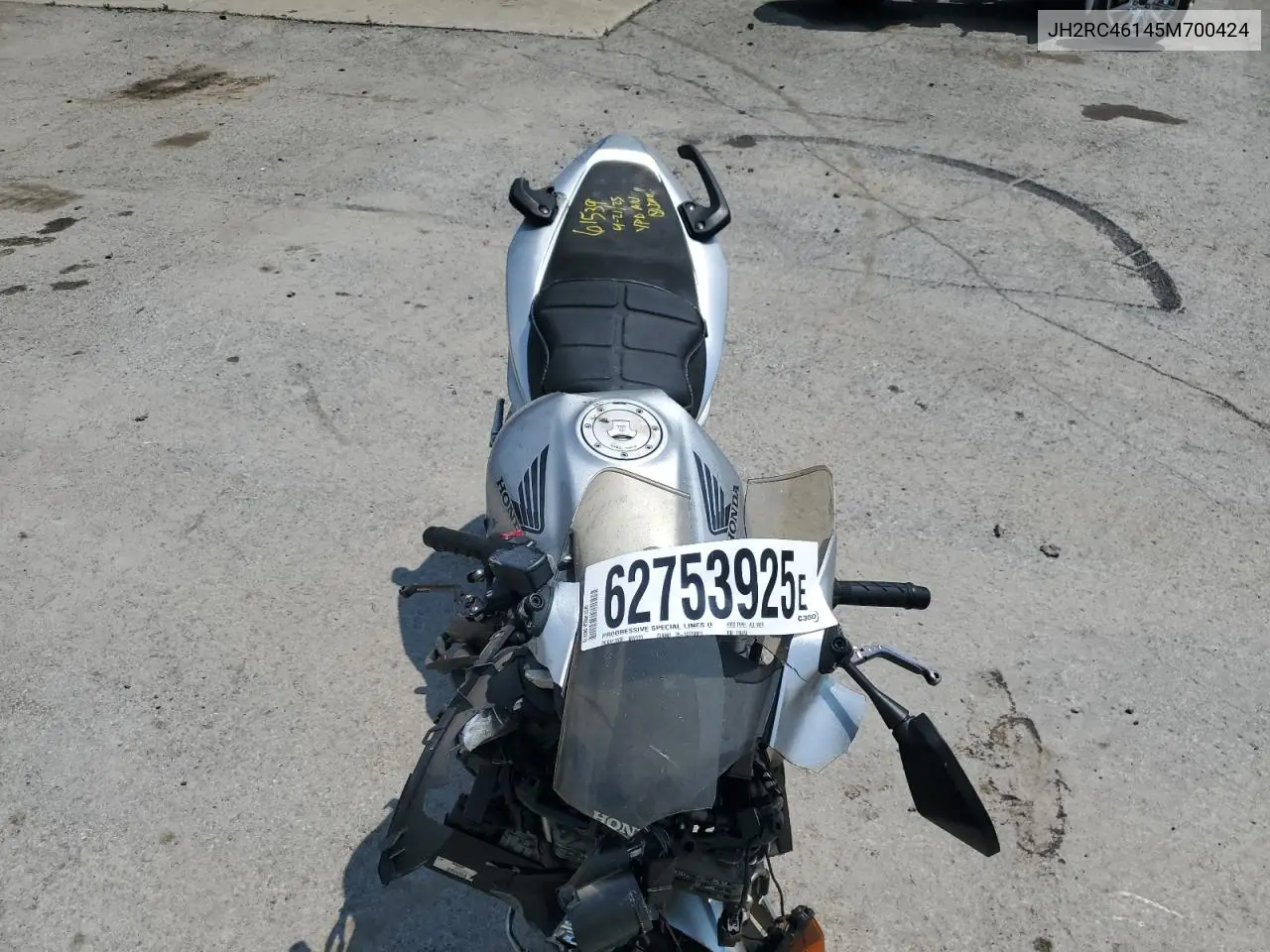 2005 Honda Vfr800 VIN: JH2RC46145M700424 Lot: 62753925