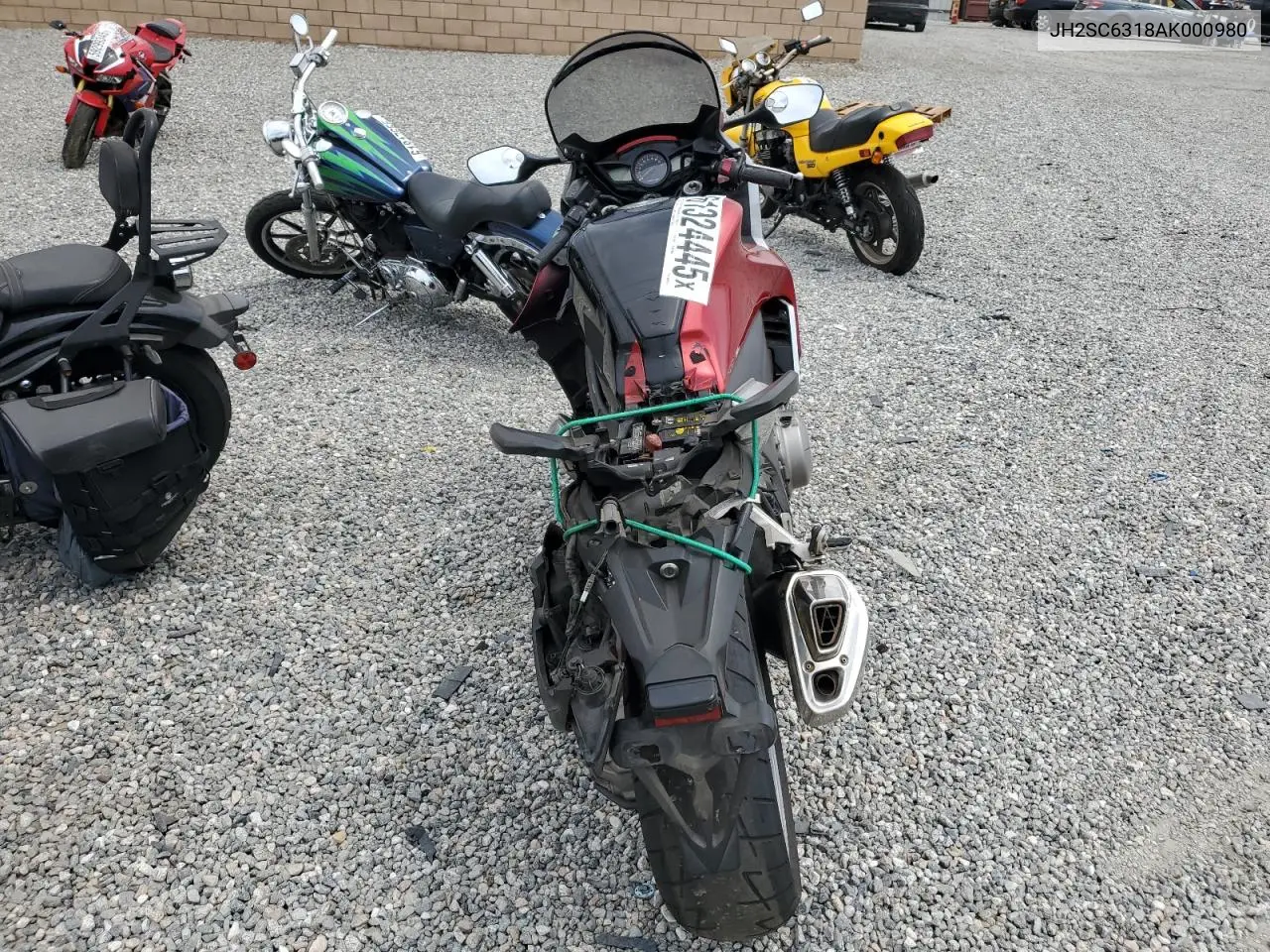 2010 Honda Vfr1200 F VIN: JH2SC6318AK000980 Lot: 61324445