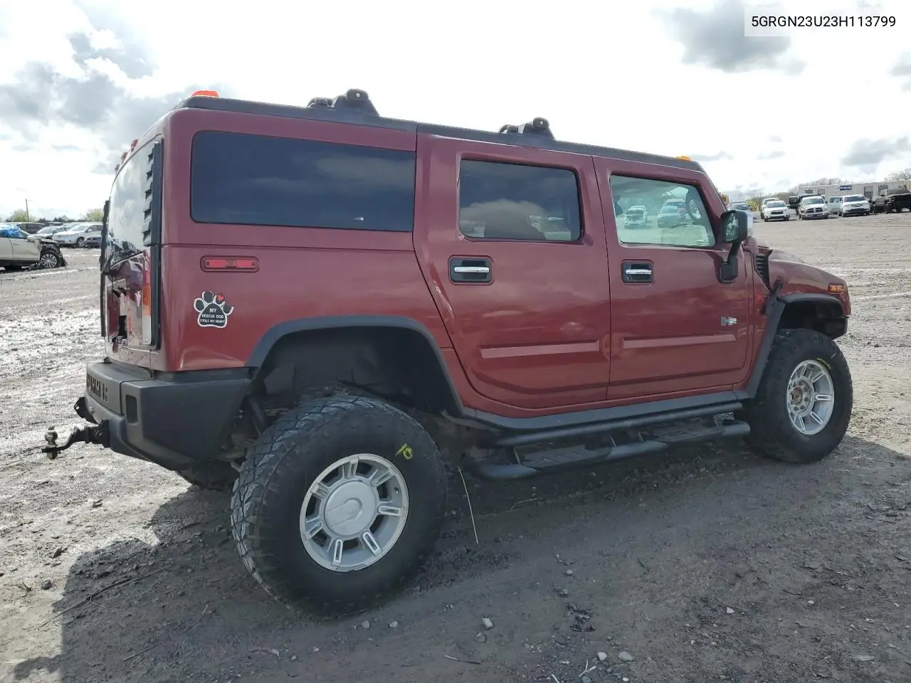 2003 Hummer H2 VIN: 5GRGN23U23H113799 Lot: 50371985