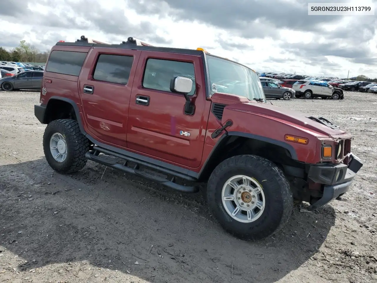 2003 Hummer H2 VIN: 5GRGN23U23H113799 Lot: 50371985