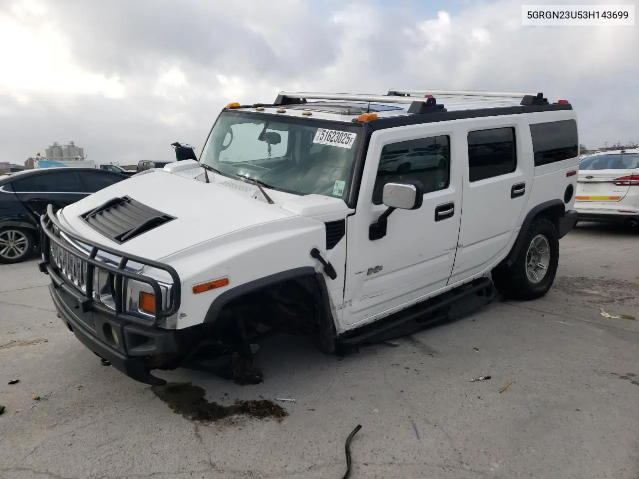 2003 Hummer H2 VIN: 5GRGN23U53H143699 Lot: 51623025