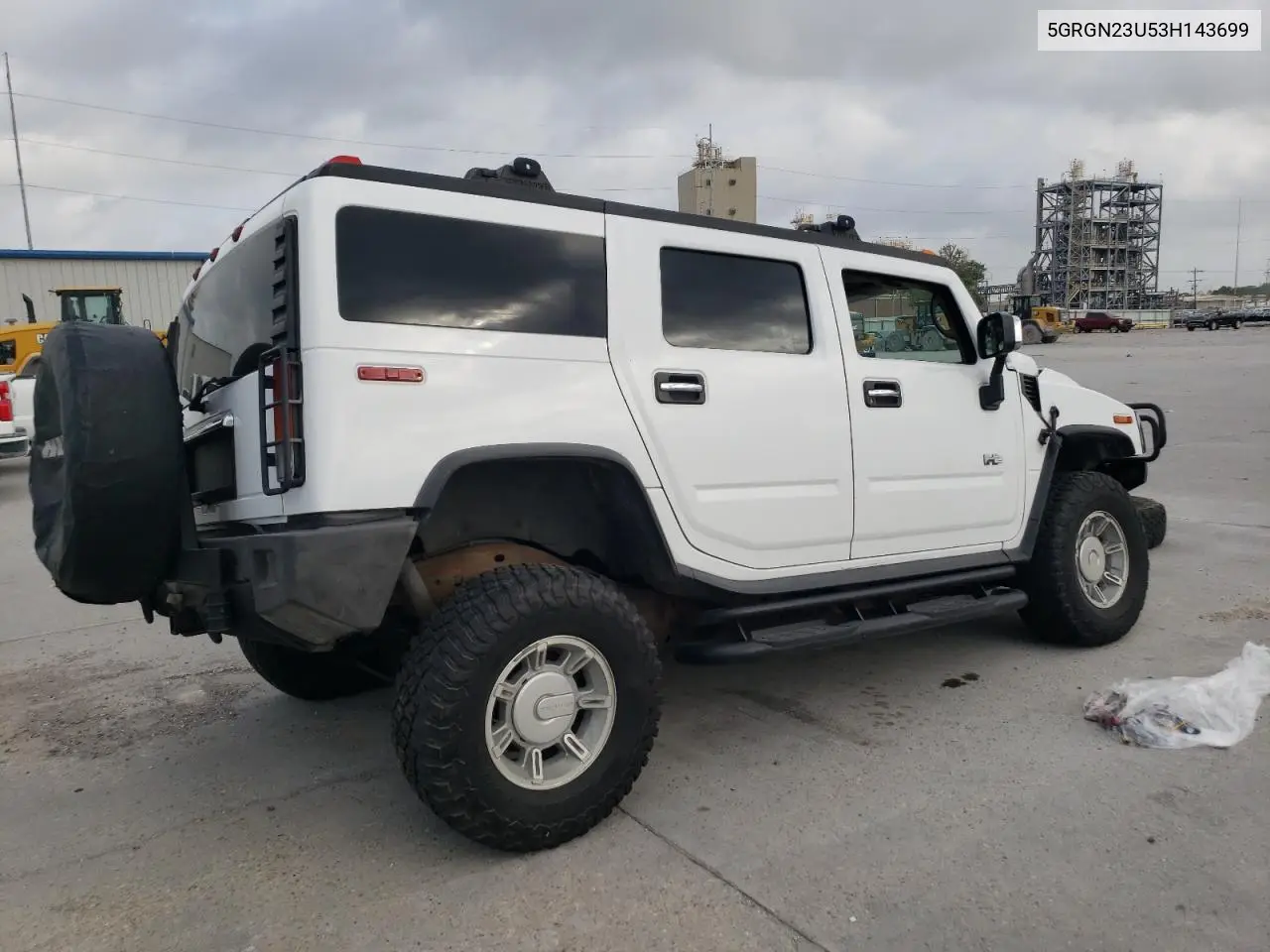 2003 Hummer H2 VIN: 5GRGN23U53H143699 Lot: 51623025