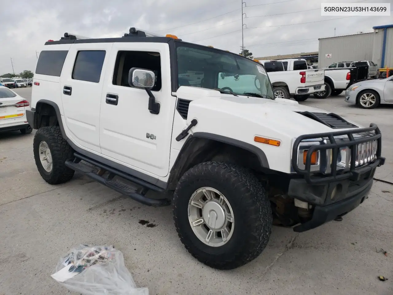 2003 Hummer H2 VIN: 5GRGN23U53H143699 Lot: 51623025