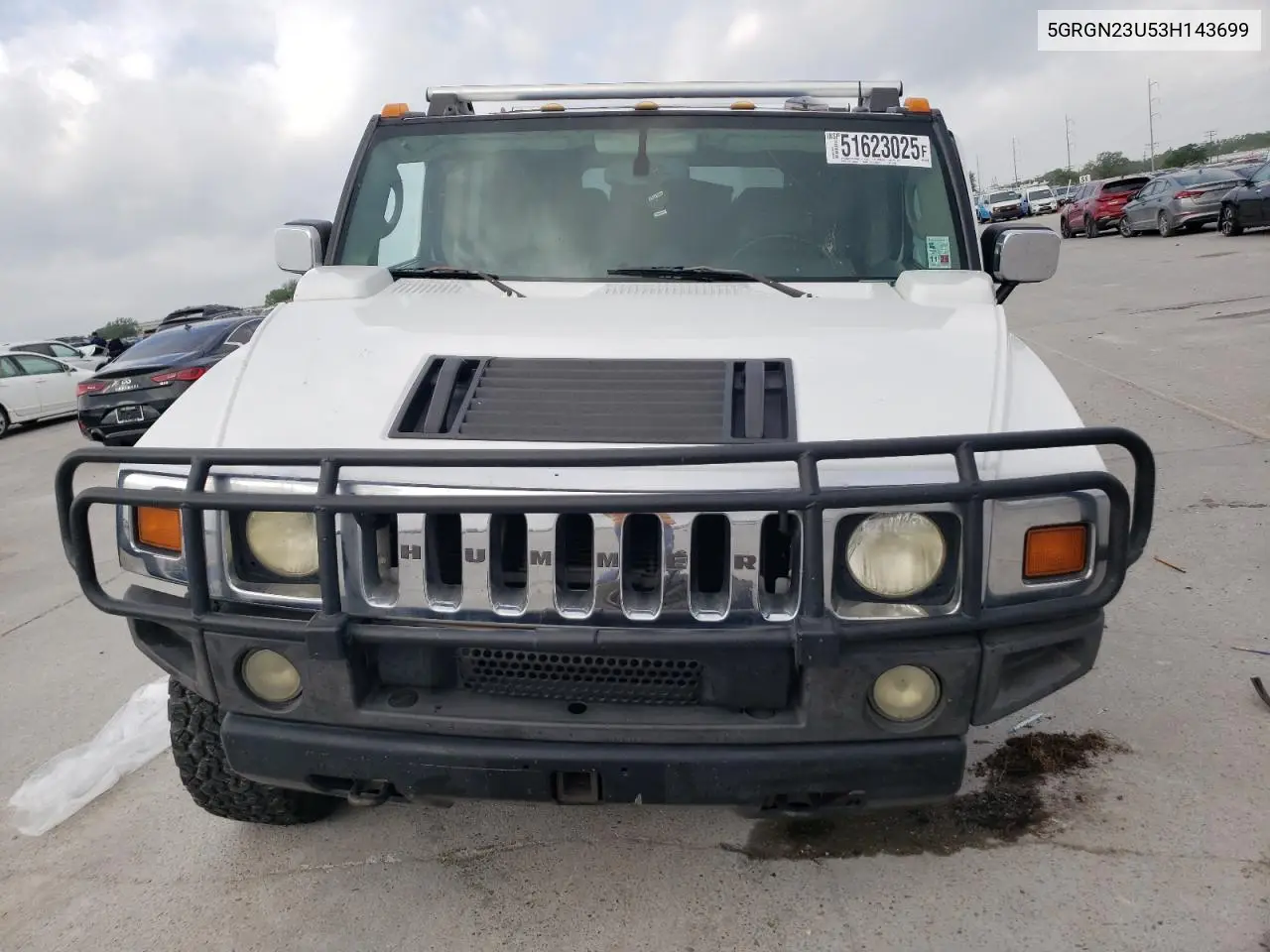 2003 Hummer H2 VIN: 5GRGN23U53H143699 Lot: 51623025