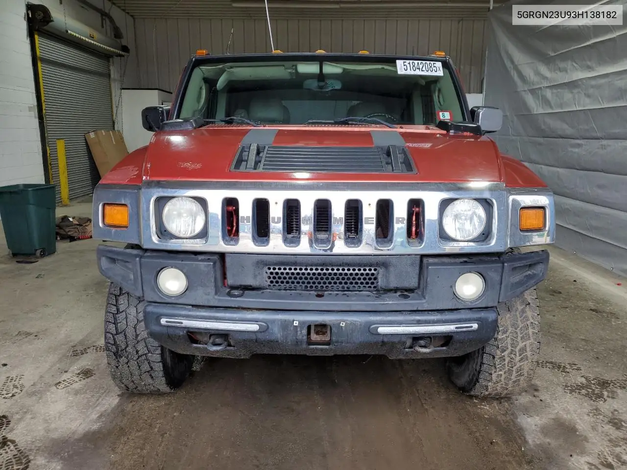 2003 Hummer H2 VIN: 5GRGN23U93H138182 Lot: 51842085