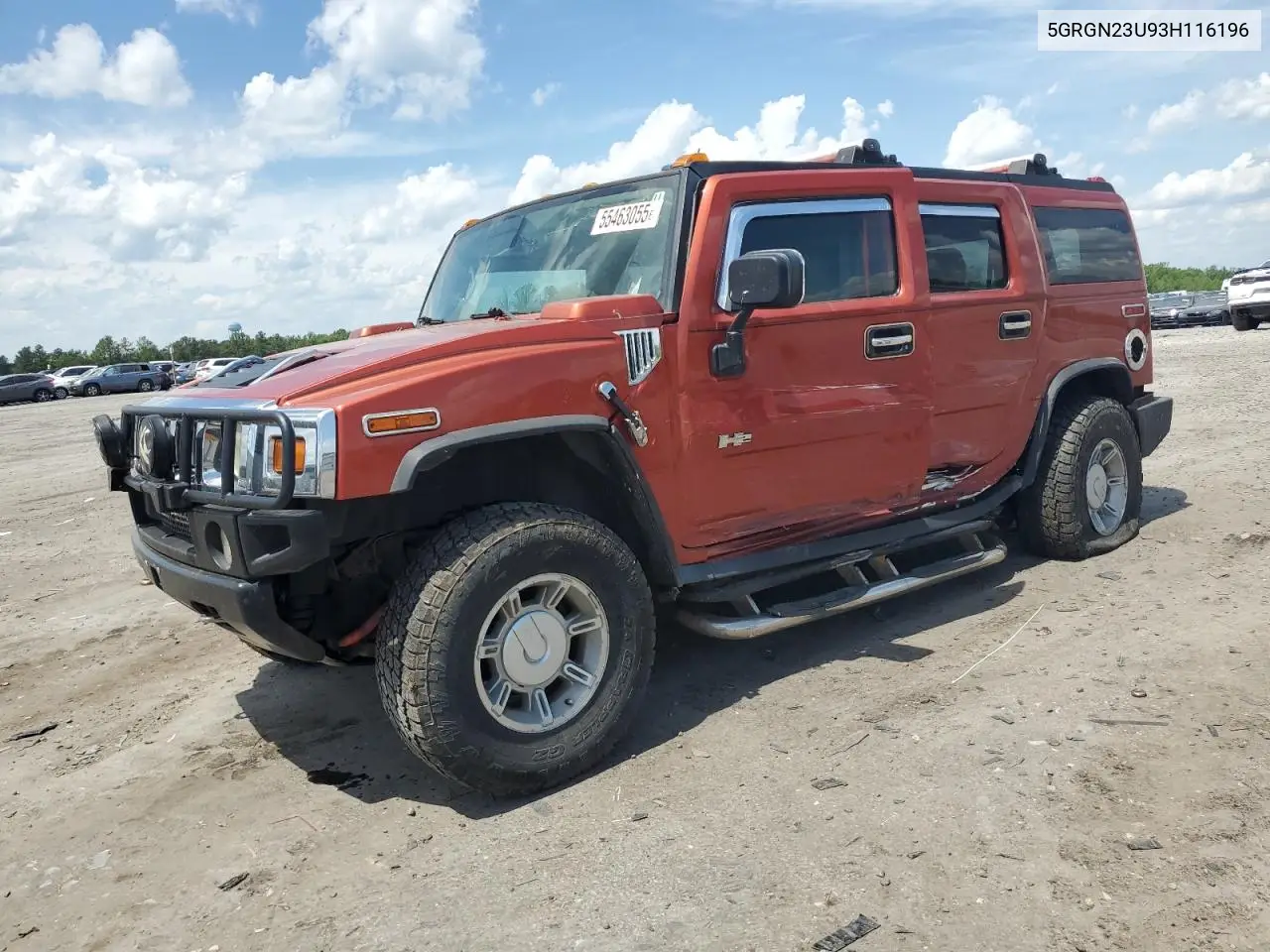 2003 Hummer H2 VIN: 5GRGN23U93H116196 Lot: 55463055