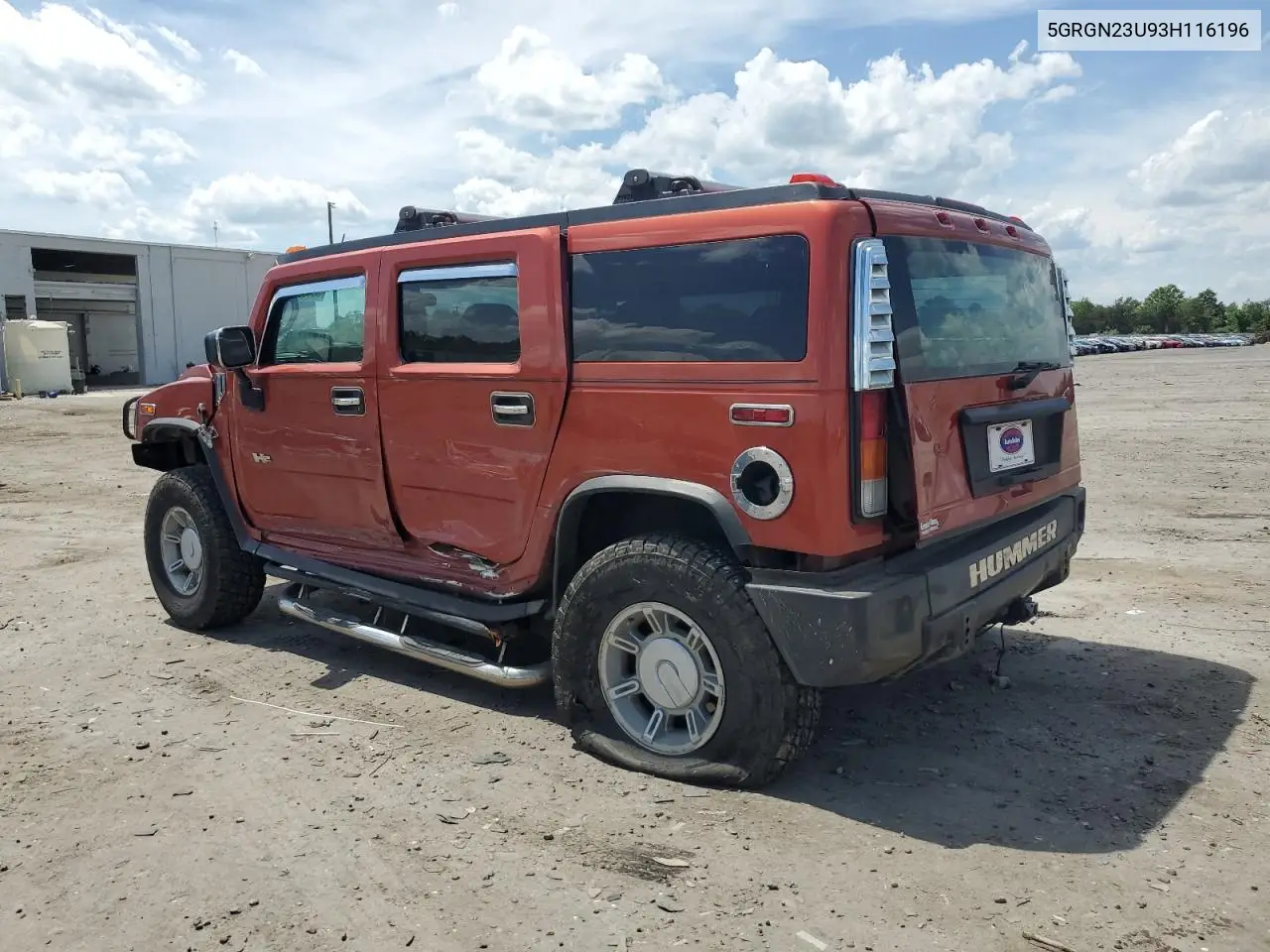 2003 Hummer H2 VIN: 5GRGN23U93H116196 Lot: 55463055