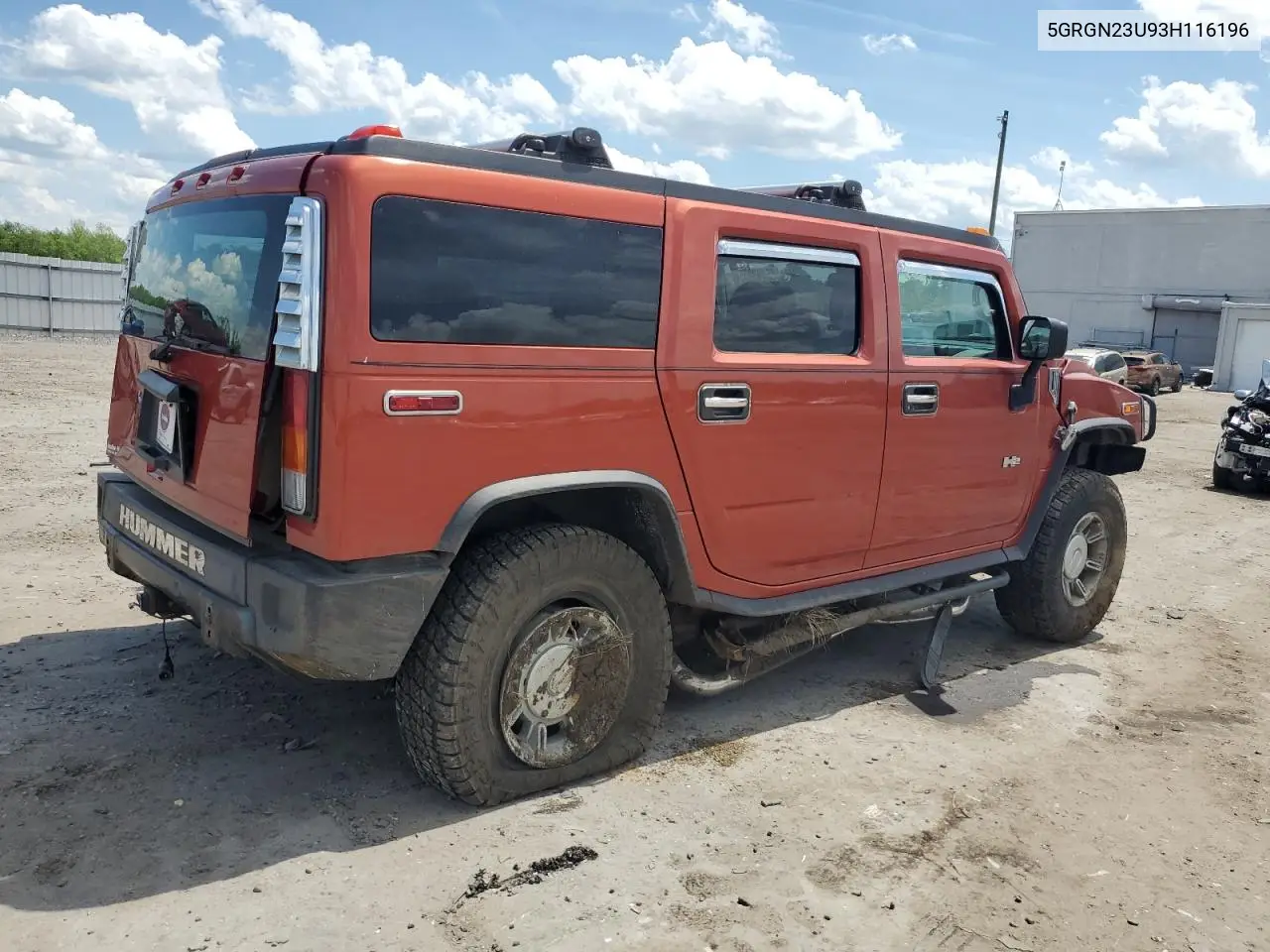 2003 Hummer H2 VIN: 5GRGN23U93H116196 Lot: 55463055