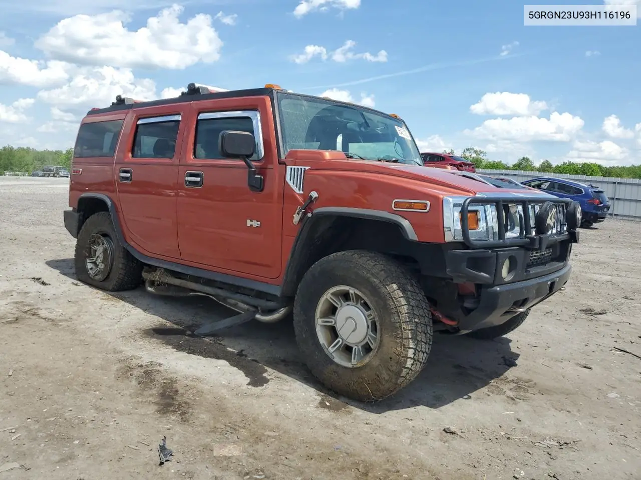 2003 Hummer H2 VIN: 5GRGN23U93H116196 Lot: 55463055
