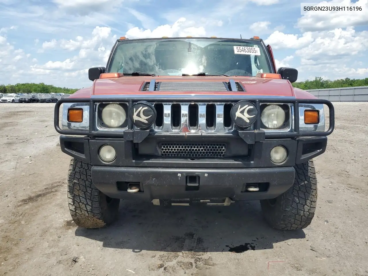2003 Hummer H2 VIN: 5GRGN23U93H116196 Lot: 55463055