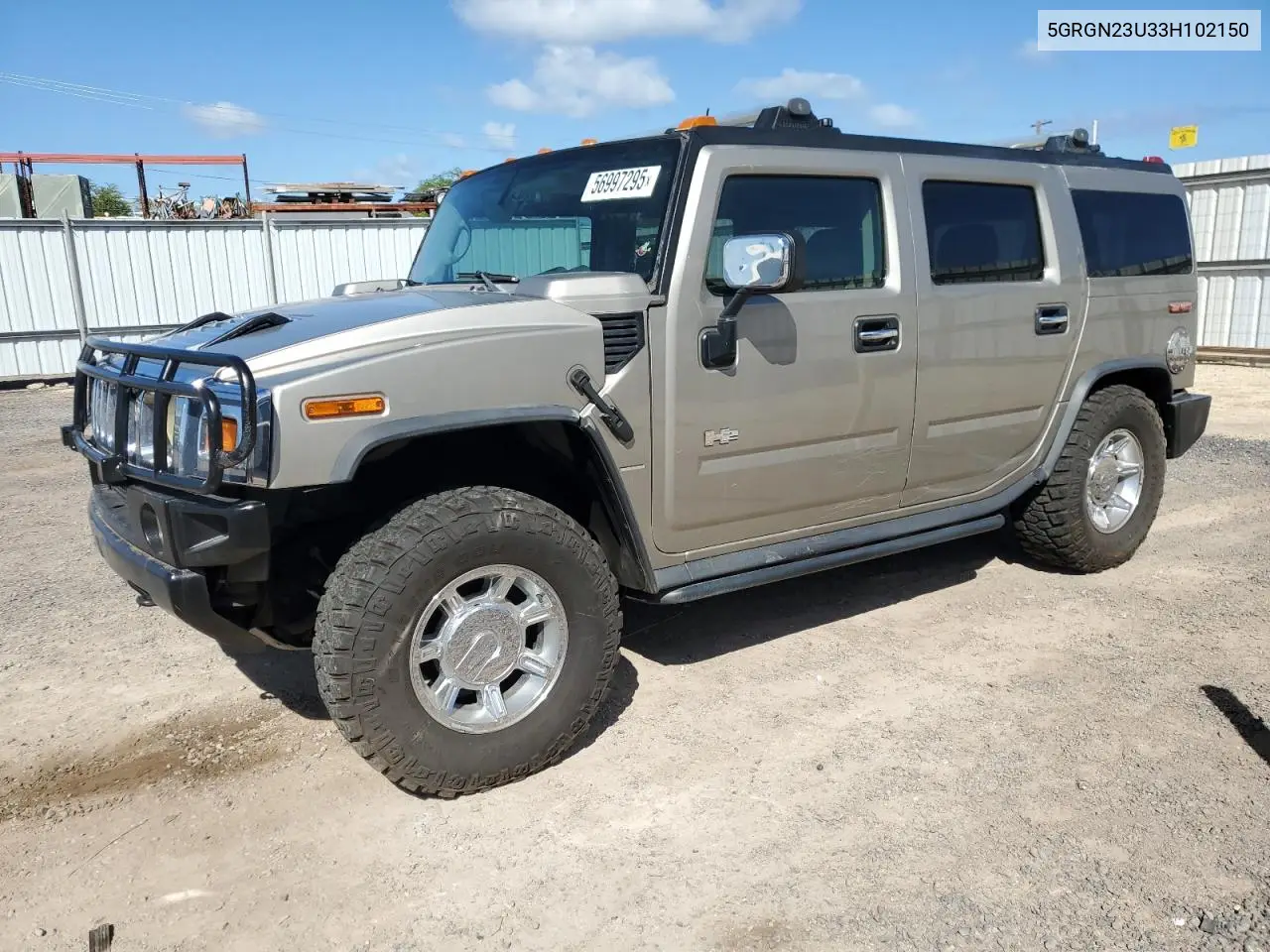 2003 Hummer H2 VIN: 5GRGN23U33H102150 Lot: 56997295