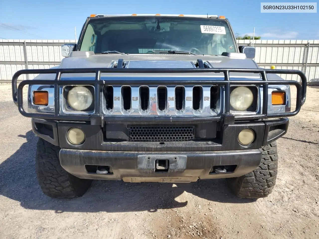 2003 Hummer H2 VIN: 5GRGN23U33H102150 Lot: 56997295