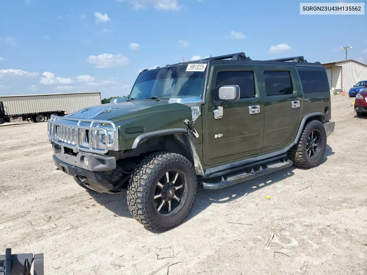 2003 Hummer H2 VIN: 5GRGN23U43H135562 Lot: 59913225