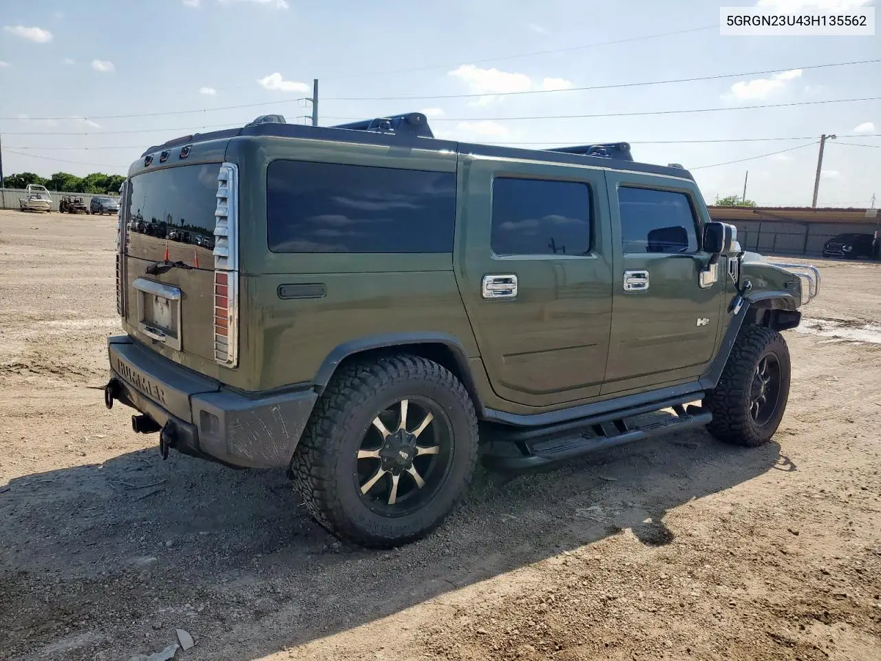 2003 Hummer H2 VIN: 5GRGN23U43H135562 Lot: 59913225