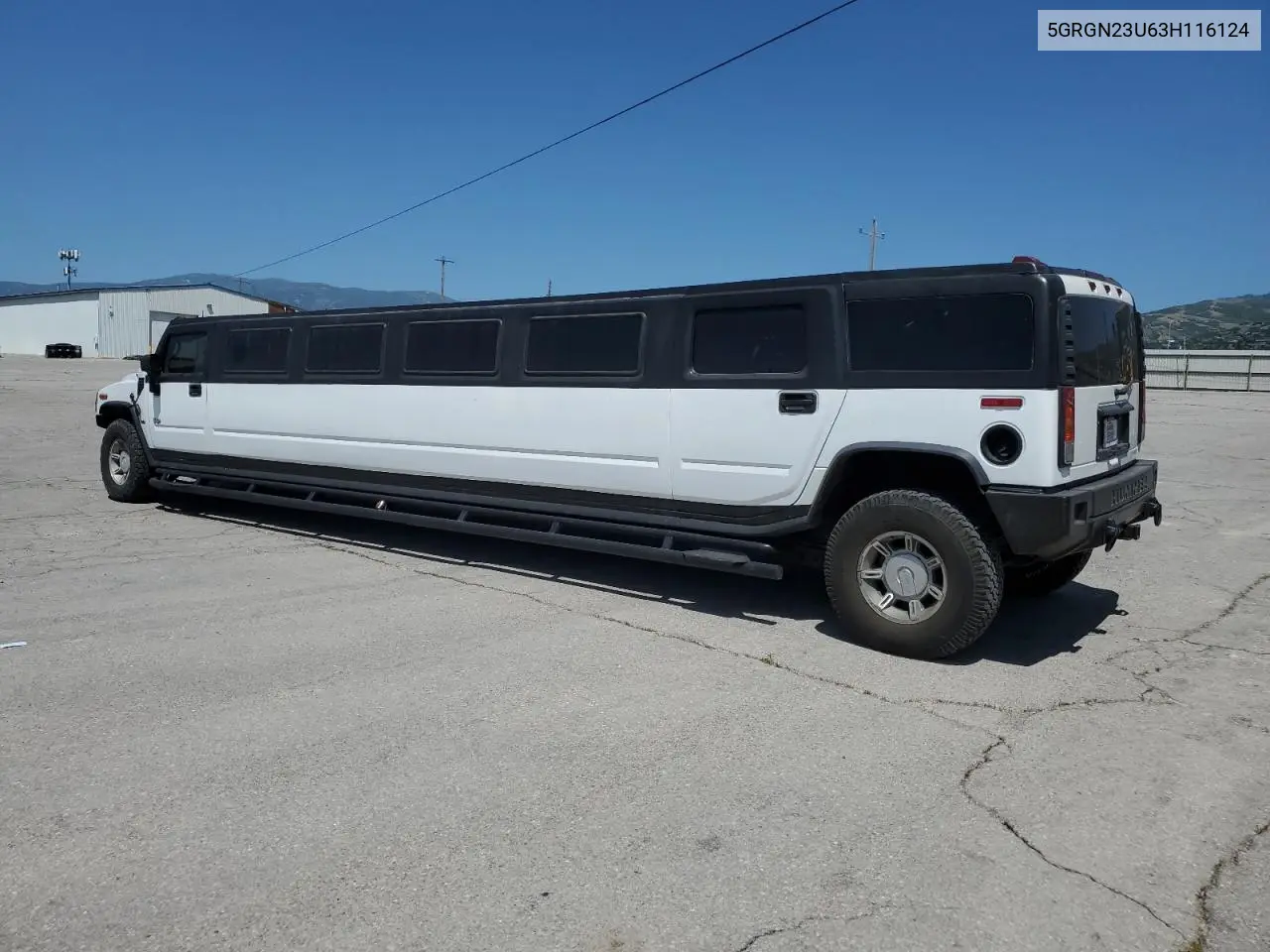 2003 Hummer H2 VIN: 5GRGN23U63H116124 Lot: 60490625