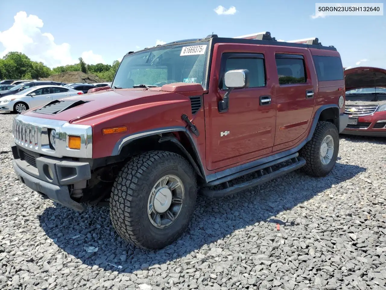 2003 Hummer H2 VIN: 5GRGN23U53H132640 Lot: 61669375