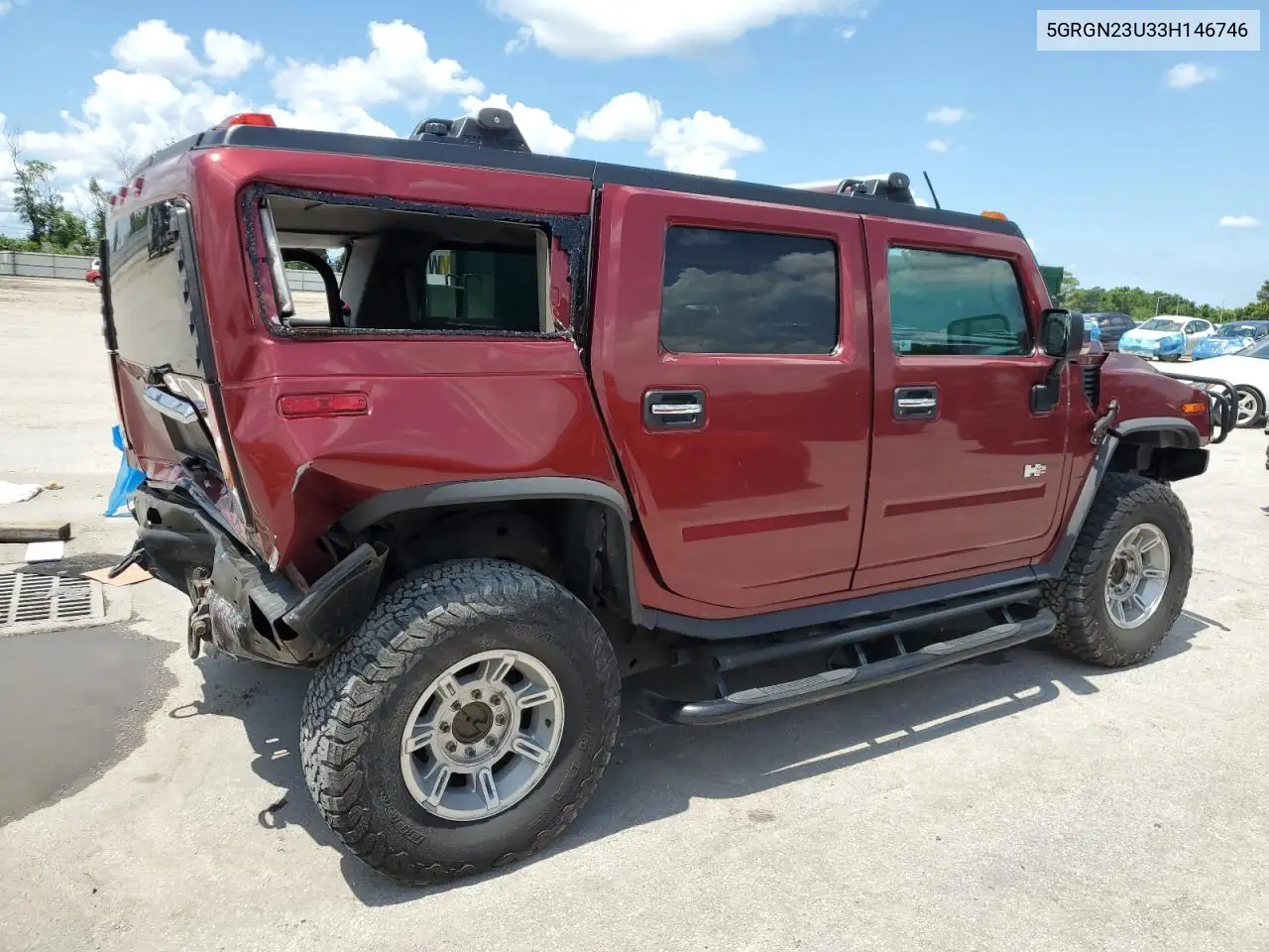 2003 Hummer H2 VIN: 5GRGN23U33H146746 Lot: 61927825