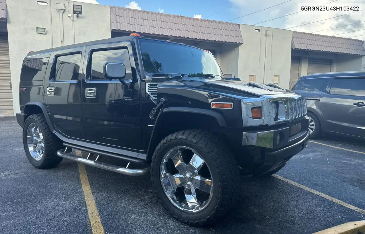 2003 Hummer H2 VIN: 5GRGN23U43H103422 Lot: 65474615