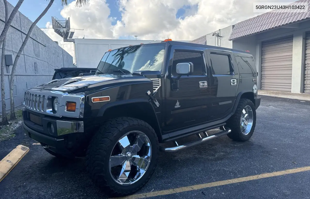 2003 Hummer H2 VIN: 5GRGN23U43H103422 Lot: 65474615