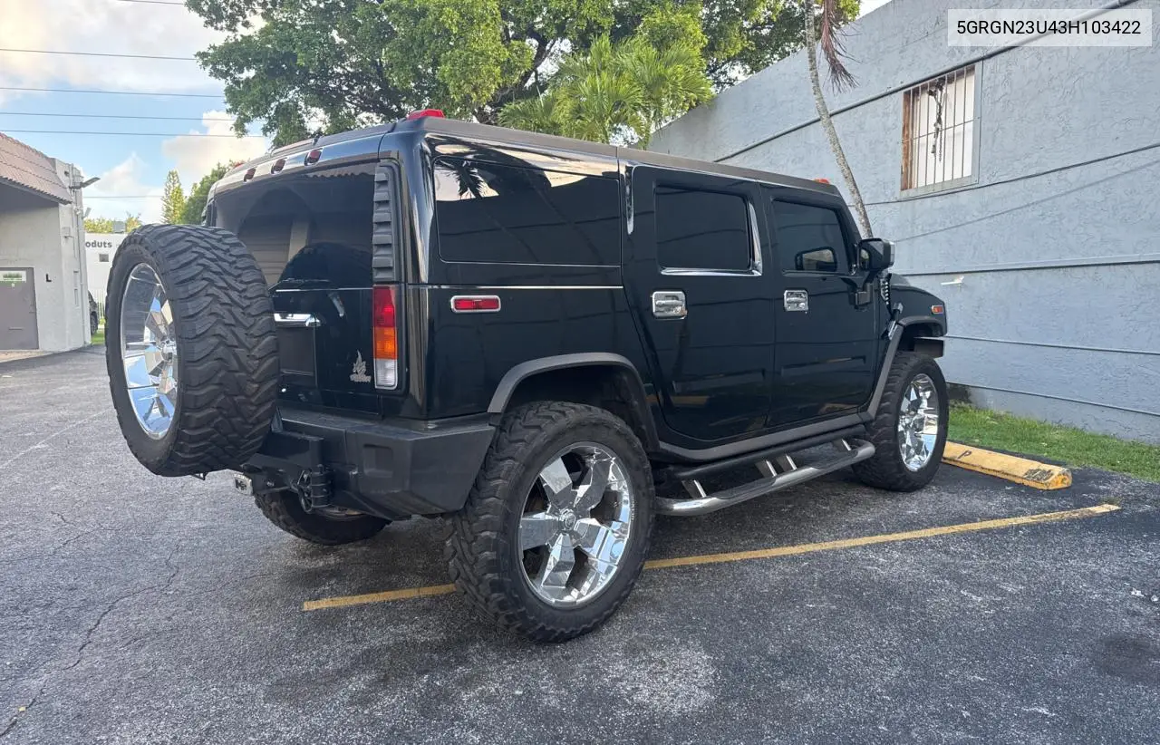2003 Hummer H2 VIN: 5GRGN23U43H103422 Lot: 65474615